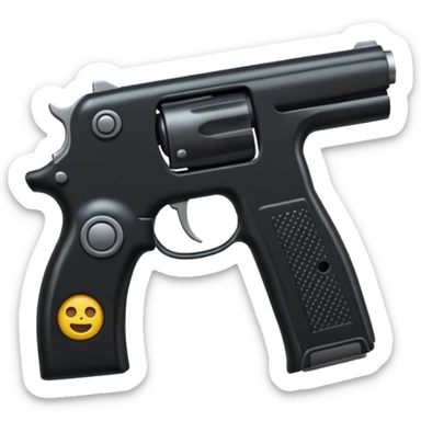   Un emoji con una nueve milímetro que sea realista con un emoji de venganza sticker