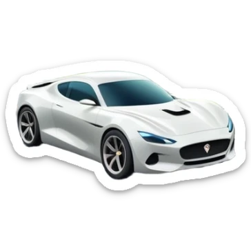 An icon showing a sleek car speeding down a winding road, inspired by Need for Speed. The design features dynamic motion lines, with a stunning, scenic background of mountains and forests. The car races past, creating a sense of thrill and speed. Transparent background. sticker