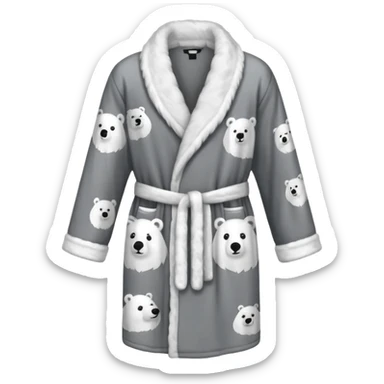 grey shower robe with polar bears sticker