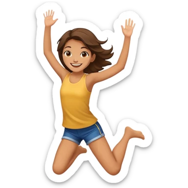 Una niña saltando sticker
