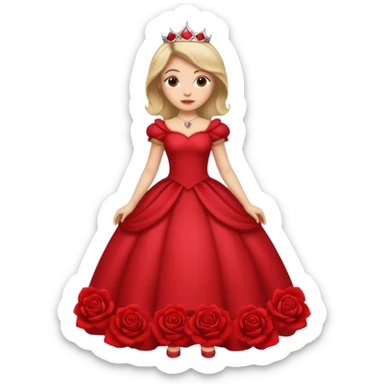 princess in a red rose dress full body sticker