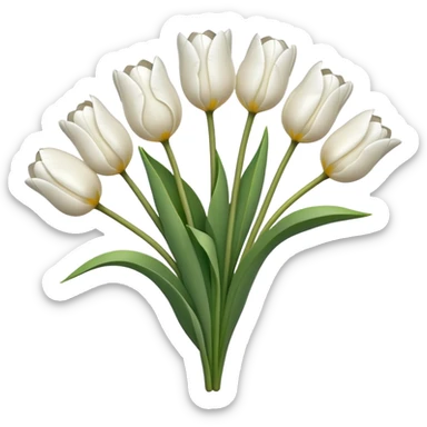 White tulips sticker