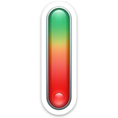 A vertical capsule-shaped progress bar with a color gradient from green at the bottom to red at the top. The bar is divided into segments by thin lines, with bold, outlined numbers scaling upward next to it.  sticker