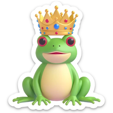 frog with a crown on its head sticker
