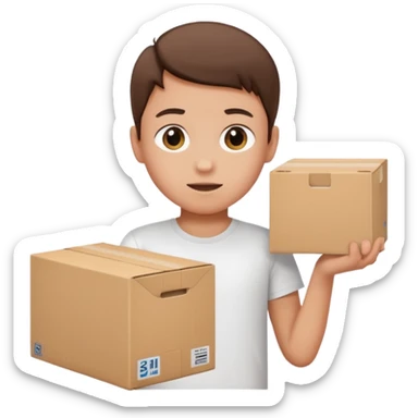 box carrier kid white tshirt sticker