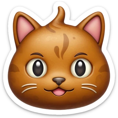Poo emoji combined with a cat emoji sticker