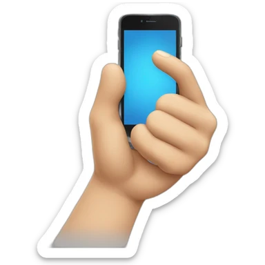 a hand holding a smartphone showing a thumbs up emoji sticker
