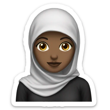 white skin girl, black eyes niqabi woman sticker