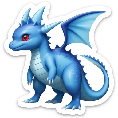 Edgy cool Lapras-Vaporeon-Pokémon-hybrid full body, four legs, red eyes,  sticker