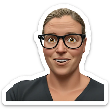 male portrait with glasses sticker