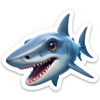 Cinematic Comical Hammerhead Shark Portrait Emoji, Head tilted dramatically with an exaggeratedly shocked expression, featuring its iconic wide-set eyes on a distinct hammer-shaped head, a sleek body with comically expressive fins, and a quirky, animated demeanor, Simplified yet hilariously expressive features, highly detailed, glowing with a slightly sassy oceanic glow, high shine, dramatic yet playful, stylized with an air of cheeky marine mischief, soft glowing outline, capturing the essence of a meme-worthy hammerhead that looks ready to side-eye its way into viral fame! sticker