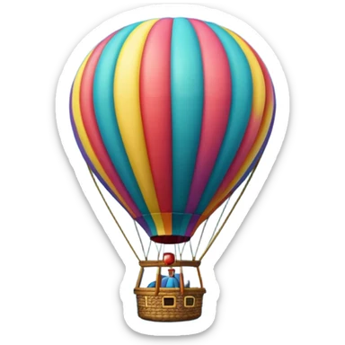 Hot air balloon above scenic ocean sticker