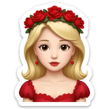 princess in a red rose dress sticker
