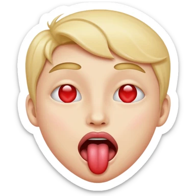 heart eyes with tongue sticking out sticker