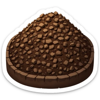 pile of soil with smaller pieces only sticker