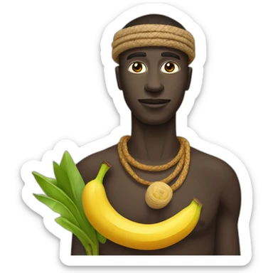 Un homme d’une tribu africaine avec une banane sticker