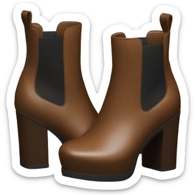 Brown platform heeled boots sticker