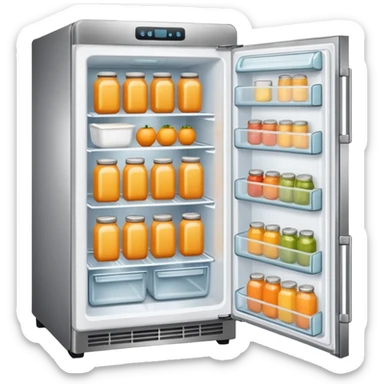 Hi refrigerator ! 
light orange color 
size: 512*512 
inside: full of ingridents sticker