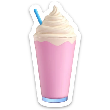 milkshake, 3D emoji style, friendly, smooth, detailed sticker