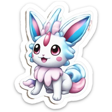 Kawaii Gorgeous Beautiful Shiny Sparkly Sylveon-Pokémon full body sticker sticker