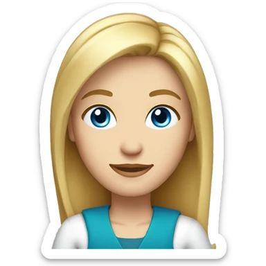 middle aged blond straight medium length hair thin woman with blue eyes holding book sticker