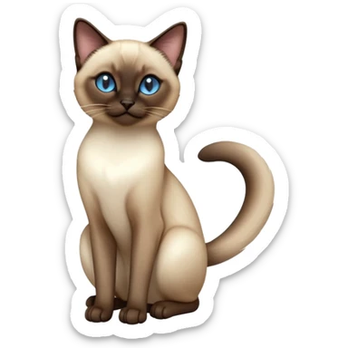cinematic-[siamese cat]-realistic-full-body-sitting-emoji,-tail-curled-playfully-around-its-paws,-head-tilted-dramatically,-slek-[siamese]-fur,-simplified-yet-realistic-focused-features,-highly-detailed,-glowing-with-an-almost-sarcastic-glow sticker