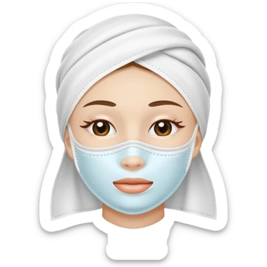 a white skincare beauty mask pack for face, made with cloth, without face sticker