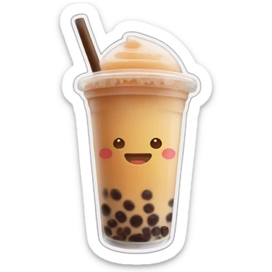 Chat qui bois un bubble tea sticker