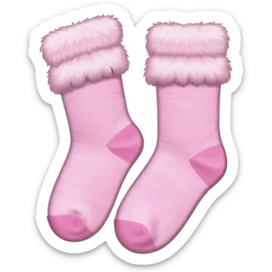 Light pink coloured pair of fluffy socks sticker