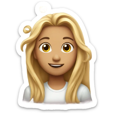 smiling girl with long hair blowing kisses sticker