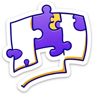 two purple puzzle pieces floating in the air sticker