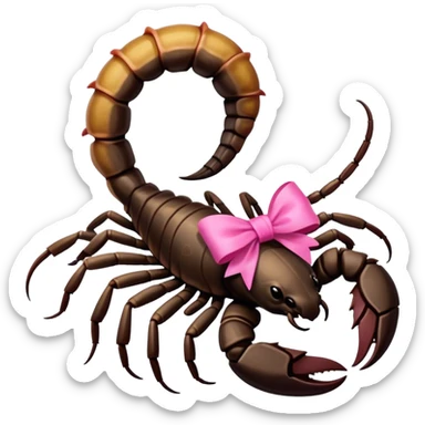 Scorpion with pink bow on its tail  sticker