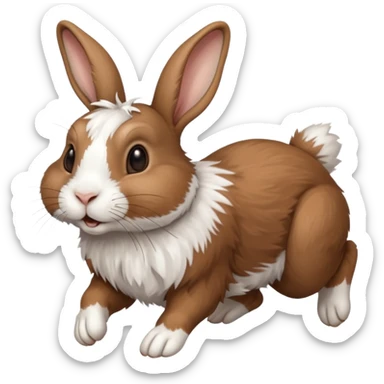 High resolution of a running farm rabbit sticker