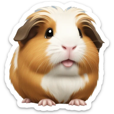 Guinea pig with longhair sticker