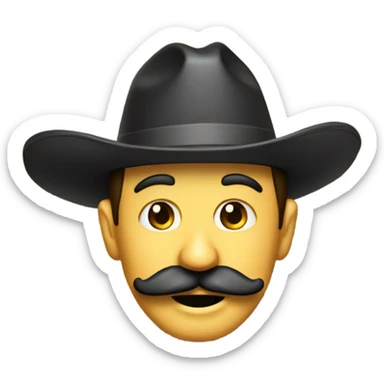 Man with mustache wearing a sombrero climbing a fence sticker