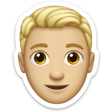 A 25-year-old blonde with brown eyes and a bald young man aged 26 with brown eyes sticker