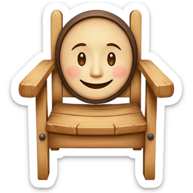 Chair with face sticker