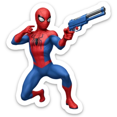 Spiderman with gun sticker