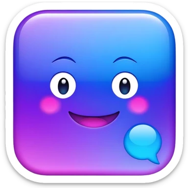 Messenger chat app purple blue sticker