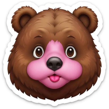 bear kissing with lips sticker