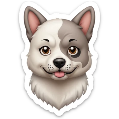tattooed dog with heavy face tattoes, white dog and piercings sticker