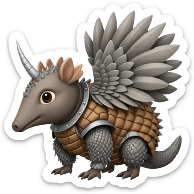 winged armadillo sticker