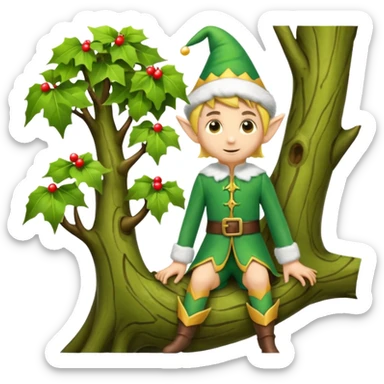 elf on a tree sticker