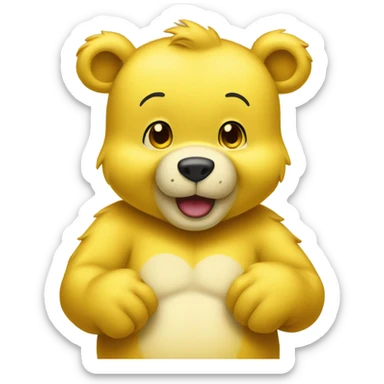 Yellow carebear  sticker