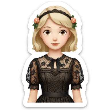 Cottagecore style realistic highly detailed with vintage material dress sticker