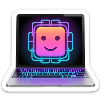 AI webflow on a computer - really complicated, sequences of squares connected to other squares sticker