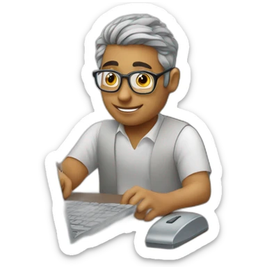 mathematician programmer sitting at the computer sticker