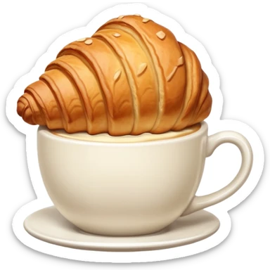 Croissant with cappuccino sticker