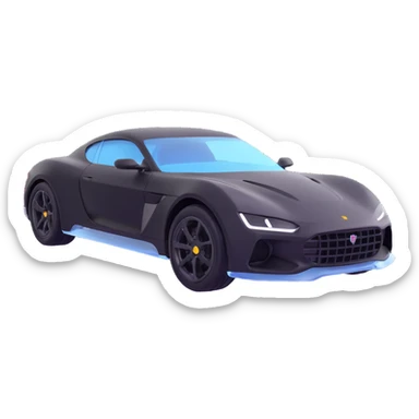 black luxury sports car with a transparent film partially attached, part of the film still floating above the car, premium and elegant sticker