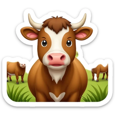 Vaca escocesa de las tierras altas donde no se le ven los ojos sticker